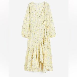 H&M Yellow Floral Long Sleeve Dress